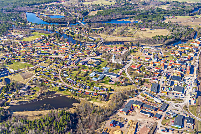 Flygfoto över Orsa Dalarna, drönarbilder, drönarfoto, flygbild, flygbilder, Flygfoto, flygfoton, Orsa, samhällen, vår