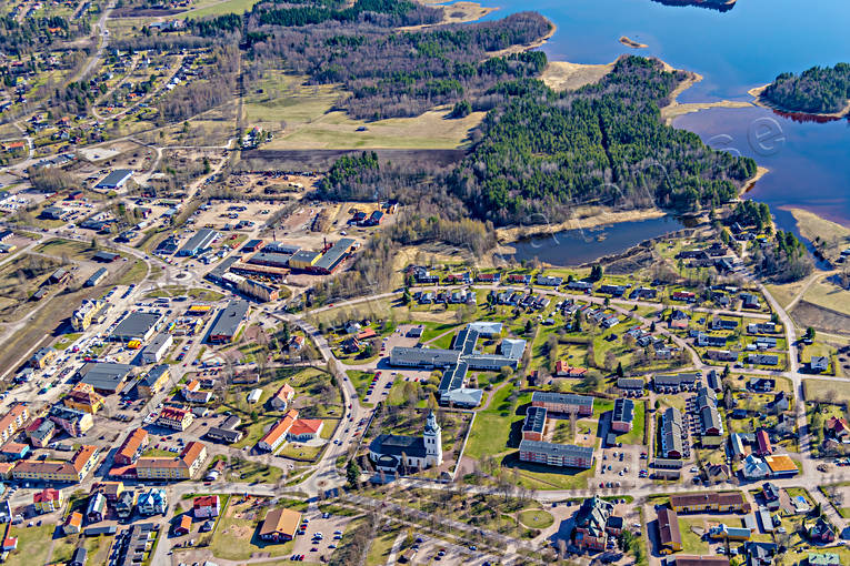 Flygfoto över Orsa Dalarna, drönarbilder, drönarfoto, flygbild, flygbilder, Flygfoto, flygfoton, Orsa, samhällen, vår
