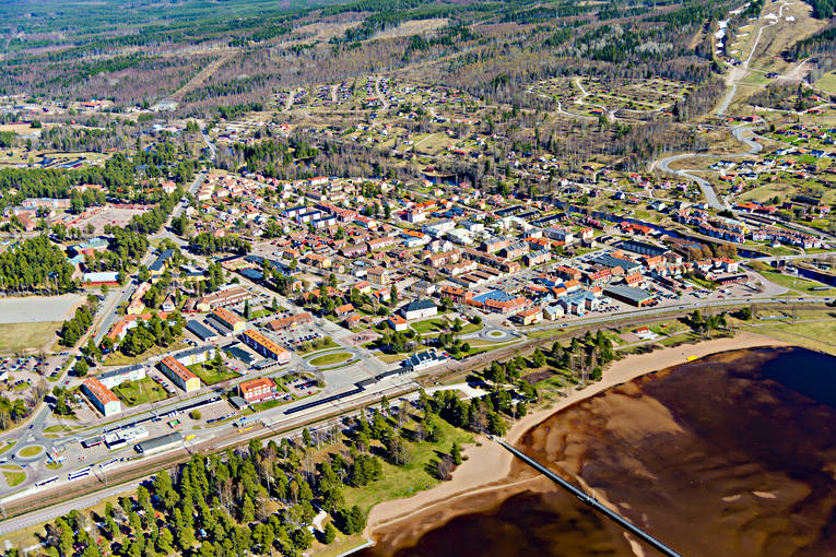 Flygfoto över Rättvik bad, Dalarna, drönarbilder, drönarfoto, flygbild, flygbilder, Flygfoto, flygfoton, Rättvik, samhällen, sandstrand, strand, vår