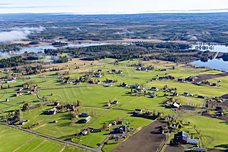 Flygfoto över Sikås byar, drönarbild, drönarbilder, drönarfoto, flygbild, flygbilder, Flygfoto, flygfoton, jordbruksbygd, Jämtland, Sikås, sommar