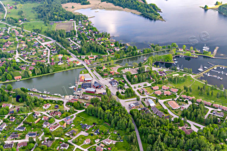 Flygfoto över Sjötorp drönarbilder, drönarfoto, flygbild, flygbilder, Flygfoto, flygfoton, samhällen, Sjötorp, sommar, Västergötland