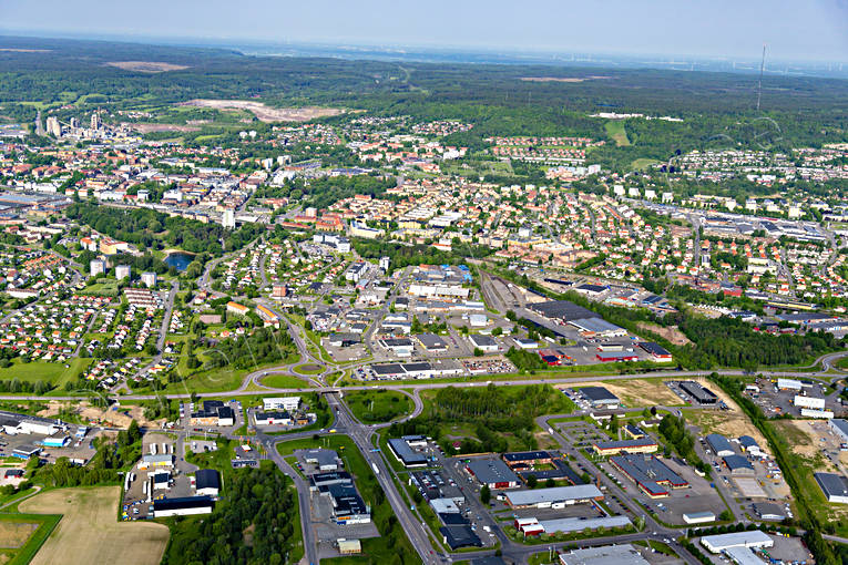 Flygfoto över Skövde drönarbilder, drönarfoto, flygbild, flygbilder, Flygfoto, flygfoton, Skövde, sommar, städer, Västergötland