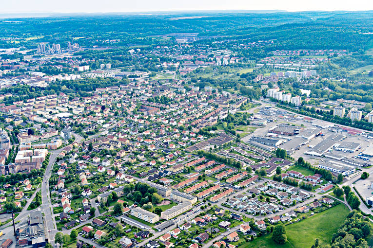 Flygfoto över Skövde drönarbilder, drönarfoto, flygbild, flygbilder, Flygfoto, flygfoton, Skövde, sommar, städer, Västergötland