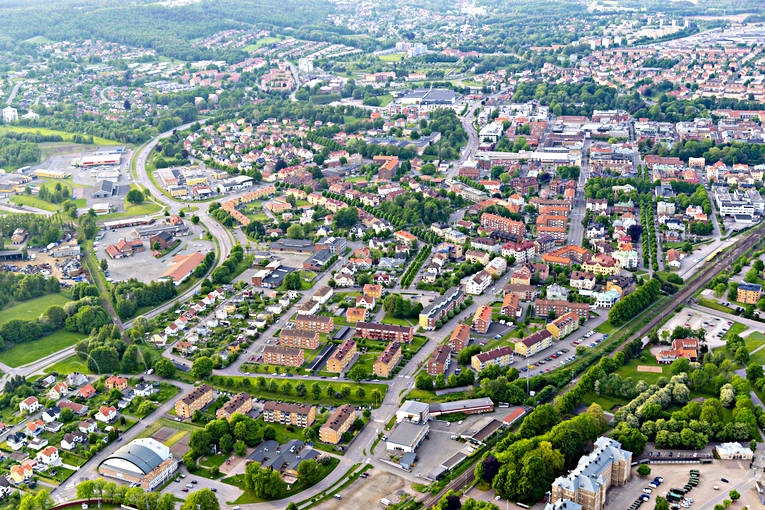 Flygfoto över Skövde drönarbilder, drönarfoto, flygbild, flygbilder, Flygfoto, flygfoton, Skövde, sommar, städer, Västergötland