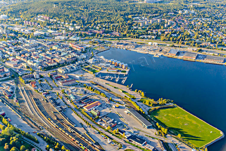 Flygfoto över Sundsvall drönarbilder, drönarfoto, flygbild, flygbilder, Flygfoto, flygfoton, höst, Medelpad, städer, Sundsvall