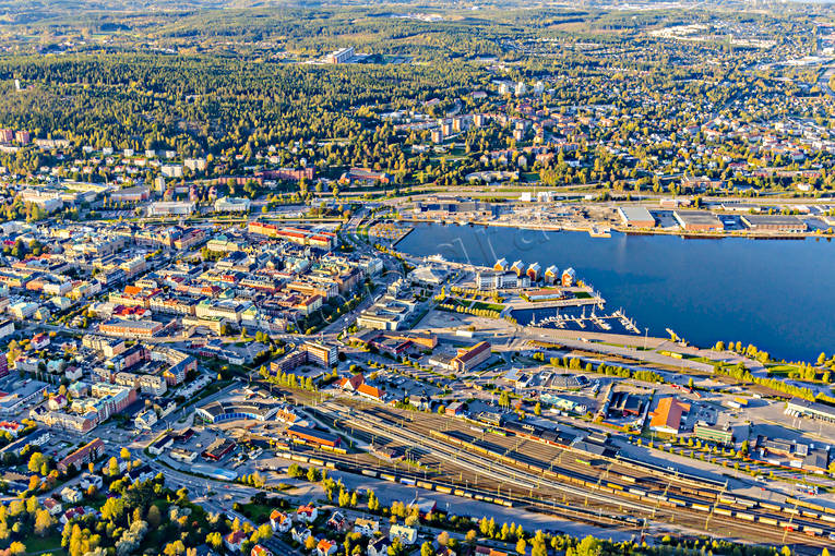 Flygfoto över Sundsvall drönarbilder, drönarfoto, flygbild, flygbilder, Flygfoto, flygfoton, höst, Medelpad, städer, Sundsvall