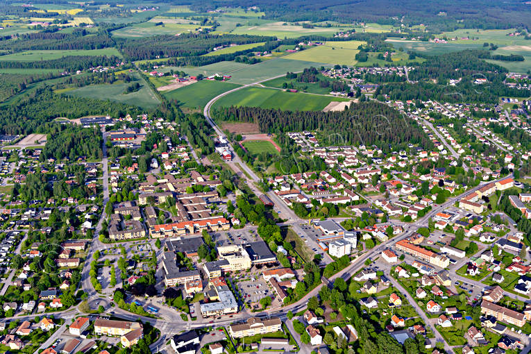 Flygfoto över Tibro drönarbilder, drönarfoto, flygbild, flygbilder, Flygfoto, flygfoton, samhällen, sommar, Tibro, Västergötland