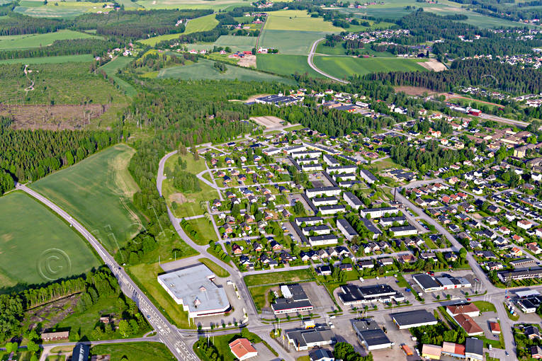 Flygfoto över Tibro drönarbilder, drönarfoto, flygbild, flygbilder, Flygfoto, flygfoton, samhällen, sommar, Tibro, Västergötland