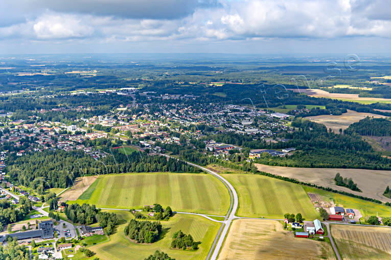 Flygfoto över Tibro drönarbilder, drönarfoto, flygbild, flygbilder, Flygfoto, flygfoton, samhällen, sommar, Tibro, Västergötland