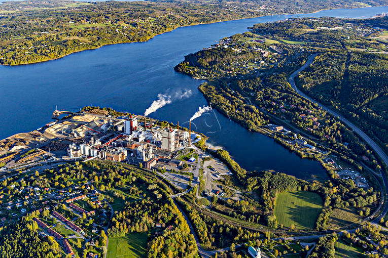 Flygfoto över Timrå drönarbilder, drönarfoto, flygbild, flygbilder, Flygfoto, flygfoton, höst, massafabrik, Medelpad, Timrå