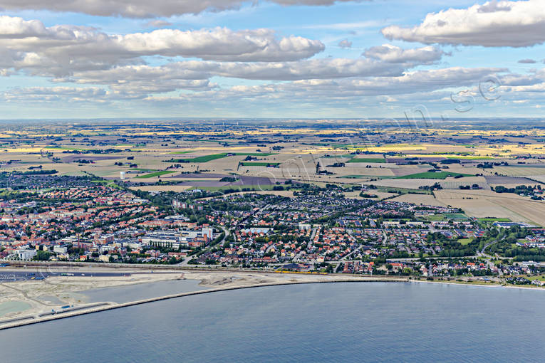 Flygfoto över Trelleborg drönarbilder, drönarfoto, flygbild, flygbilder, Flygfoto, flygfoton, samhällen, Skåne, sommar, Trelleborg, Österled