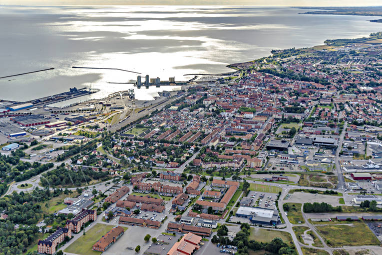 Flygfoto över Ystad drönarbilder, drönarfoto, flygbild, flygbilder, Flygfoto, flygfoton, samhällen, Skåne, sommar, Ystad
