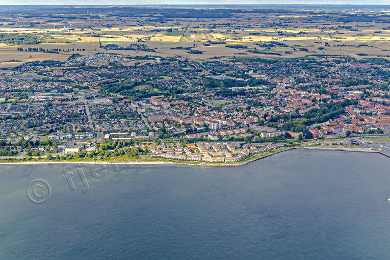 Flygfoto över Ystad drönarbilder, drönarfoto, flygbild, flygbilder, Flygfoto, flygfoton, samhällen, Skåne, sommar, Ystad
