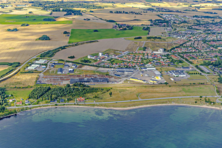 Flygfoto över Ystad drönarbilder, drönarfoto, flygbild, flygbilder, Flygfoto, flygfoton, Klintholmen, samhällen, Skåne, sommar, Ystad