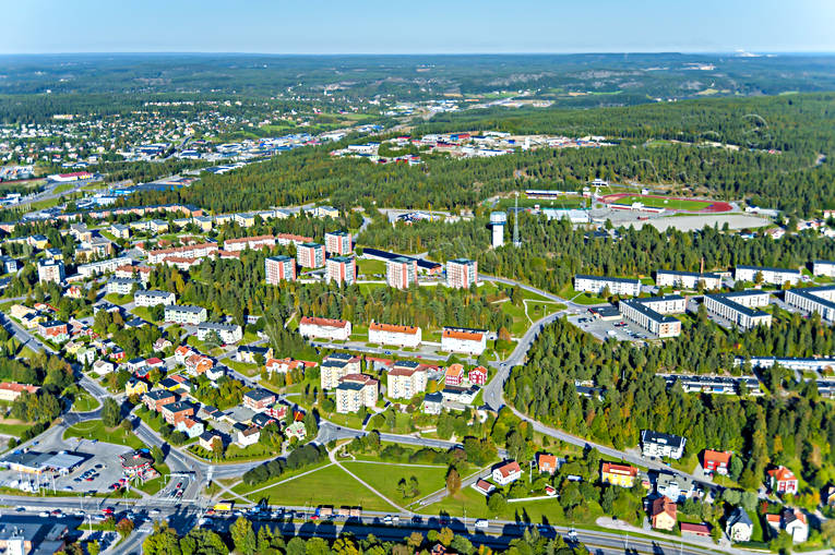 Flygfoto över Örnsköldsvik drönarbilder, drönarfoto, flygbild, flygbilder, Flygfoto, flygfoton, städer, vattentorn, Ångermanland, Örnsköldsvik