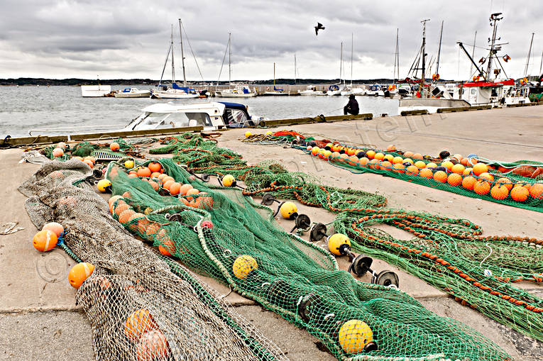 anlggningar, arbete, Bohusln, bojar, btar, fngstredskap, hamn, hav, Lysekil, nt, sommar, yrkesfiske