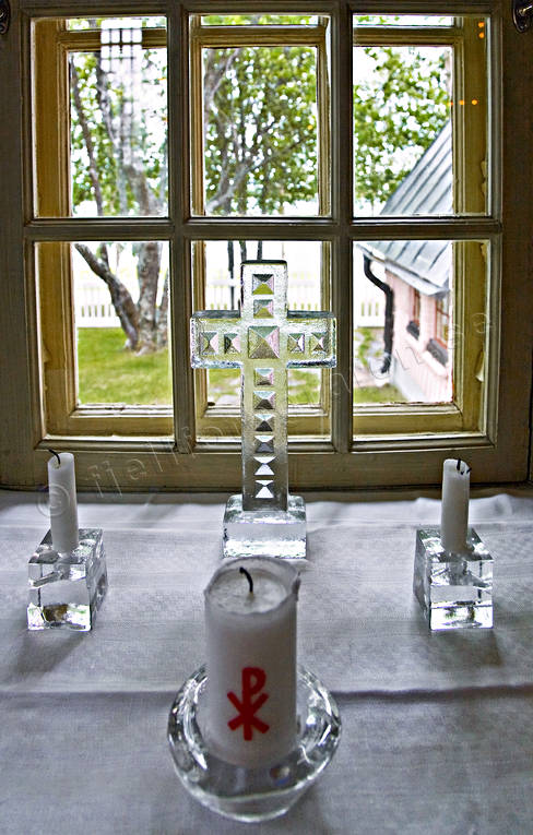 altare, Arjeplog, byggnader, fnster, kors, kyrka, kyrkor, lappland, ljus, ljusstake