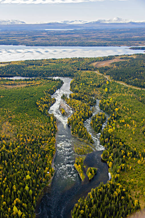Gevsjöströmmen i Åreälven drönarbilder, drönarfoto, flygbild, flygbilder, Flygfoto, flygfoton, Gevsjöströmmen, höst, Jämtland, vattendrag, Åreälven, älvar
