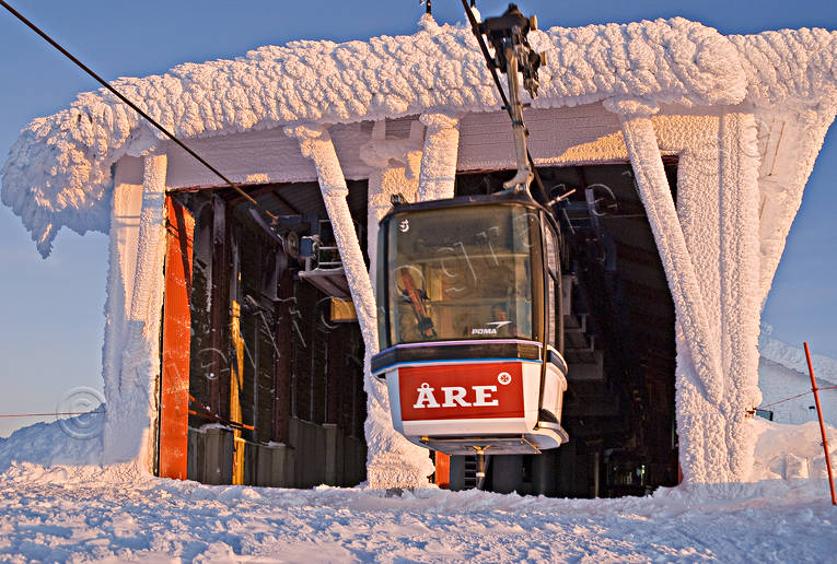 Gondolen Åre anläggningar, gondol, gondolen, julstämning, Jämtland, lift, samhällen, solnedgång, stämningsbild, Åre, Åreskutan
