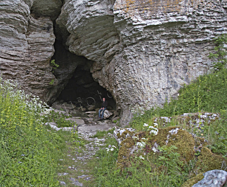 Grottan Stora Förvar på Stora Karlsö. Gotland, grotta, Stora Förvar, Stora Karlsö