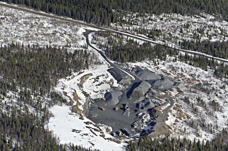 Grustag vid Bydalen arbete, grusgrop, grustag, Jämtland, Landskap, miljö, natur, vinter