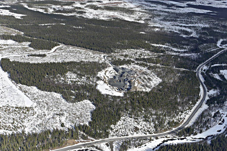 Grustag vid Bydalen arbete, grusgrop, grustag, Jämtland, Landskap, miljö, natur, vinter