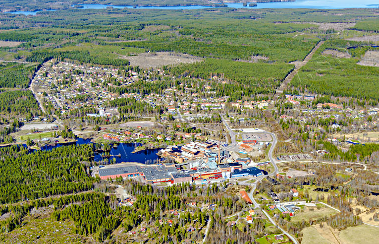 Grycksbo Dalarna Flygfoto Dalarna, drönarbilder, drönarfoto, flygbild, flygbilder, Flygfoto, flygfoton, Grycksbo, pappersbruk, samhällen, vår