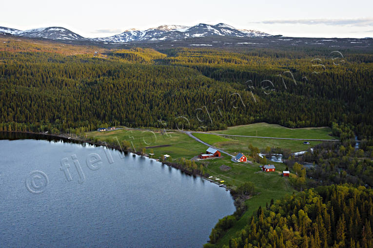 Gård vid Ånnsjön, Bunnerviken Bunnerfjällen, Bunnerviken, drönarbilder, drönarfoto, flygbild, flygbilder, Flygfoto, flygfoton, gård, Jämtland, Landskap, sommar, Ånnsjön