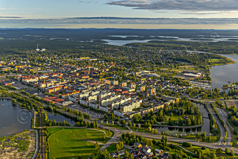 Hamnplan Piteå Flygfoto drönarbilder, drönarfoto, flygbild, flygbilder, Flygfoto, flygfoton, Hamnplan, Landskap, Norrbotten, Piteå, samhällen, sommar, Strömsborg, Sörfjärden