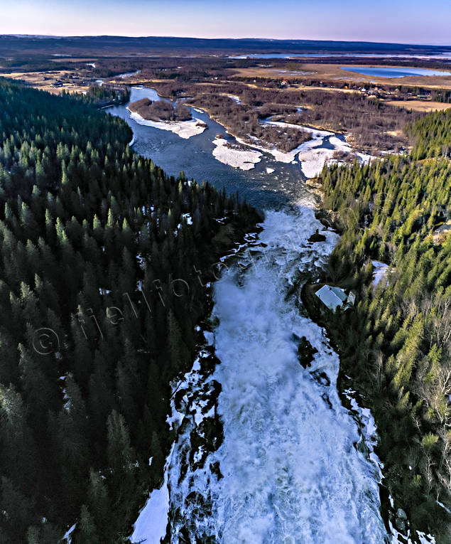 Handölsforsen Flygfoto drönarbild, drönarbilder, drönarfoto, flygbild, flygbilder, Flygfoto, flygfoton, Jämtland, vår