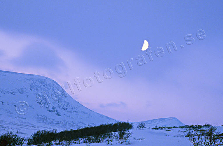 fjll, Hrjngsfjllen, Jmtland, Landskap, mne, mnsken, skymning, vinter, Vlstugan