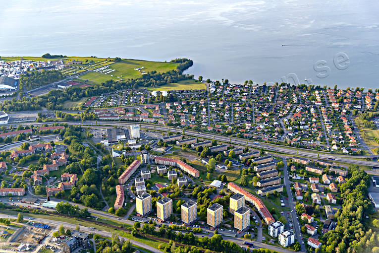 Huskvarna Flygfoto drönarbilder, flygbilder, Flygfoto, Huskvarna, Jönköping, Småland, sommar, städer