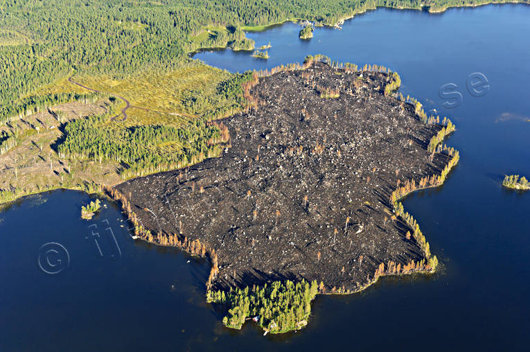 Hygge efter bränning arbete, avverka, avverkning, bränna, bränning, drönarbilder, drönarfoto, flygbild, flygbilder, Flygfoto, flygfoton, hygge, hyggesbränning, Jämtland, kalhygge, Landskap, skog, skogsbruk, sommar