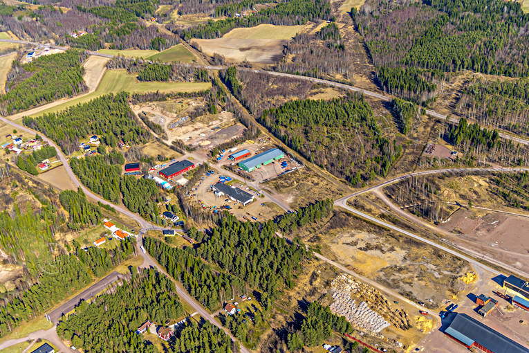 Industriområde Orsa anläggningar, Dalarna, drönarbilder, drönarfoto, flygbild, flygbilder, Flygfoto, flygfoton, industriområde, Orsa, vår