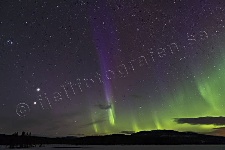 himmel, Jupiter, Jmtland, Landskap, natur, norrsken, Plejaderna, Rrvattnet, Venus, vinter, rstider