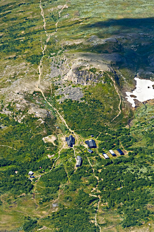 Kebnekaise fjällstation drönarbilder, drönarfoto, fjällstation, flygbild, flygbilder, Flygfoto, flygfoton, Kebnekaise, Ladtjovagge, Landskap, lappland, sommar, Turiststation