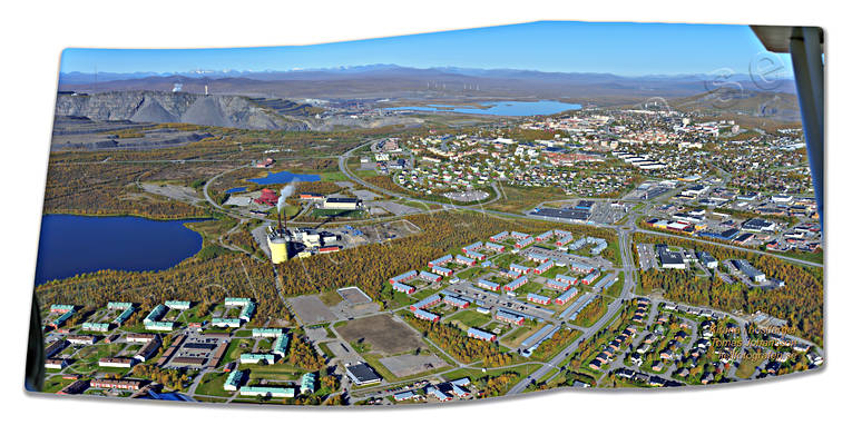 Kiruna i höstfärger drönarbilder, drönarfoto, flygbild, flygbilder, Flygfoto, flygfoton, höst, Kiruna, Landskap, lappland, städer