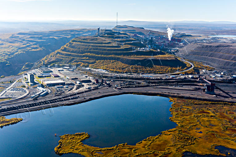 Kirunagruvan drönarbilder, drönarfoto, flygbild, flygbilder, Flygfoto, flygfoton, gruvan, höst, järnmalm, Kiruna, Kirunagruvan, Landskap, lappland, städer, Svenska Fjällen