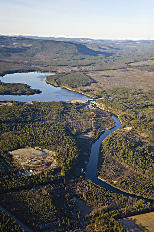 Kraftverksdamm, Lossen byggnationer, drönarbilder, drönarfoto, flygbild, flygbilder, Flygfoto, flygfoton, Härjedalen, höst, kraftverk, kraftverksdamm, kraftverksmagasin, Lossen, magasin, vattenkraft