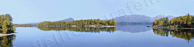 Kultsjön med fjällen Stöken och Ropentjakke höst, höstfärger, Kultsjön, Landskap, lappland, panorama, panoramabilder, Ropentjakke, Saxnäs, Stöken