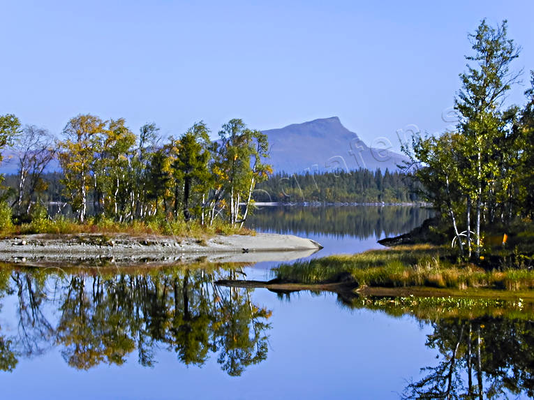 Kultsjön och fjället Stöken höst, höstfärger, Kultsjön, Landskap, lappland, Saxnäs, Stöken
