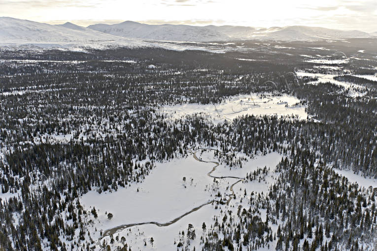 Källbäcken från Grönvallen bäck, drönarbilder, drönarfoto, flygbild, flygbilder, Flygfoto, flygfoton, Grönvallen, Jämtland, Källbäcken, Landskap, vinter