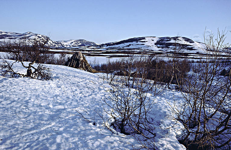 fjll, Jmtland, Kroktjrnsvallens lapplger, kta, Landskap, lappkta, lapplger, Lunndrrsfjllen, vinter