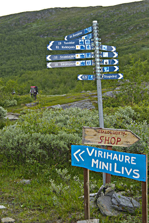 fjllvandring, ledskyltar, nationalpark, Padjelanta, skylt, skyltar, sommar, Staloluokta, ventyr