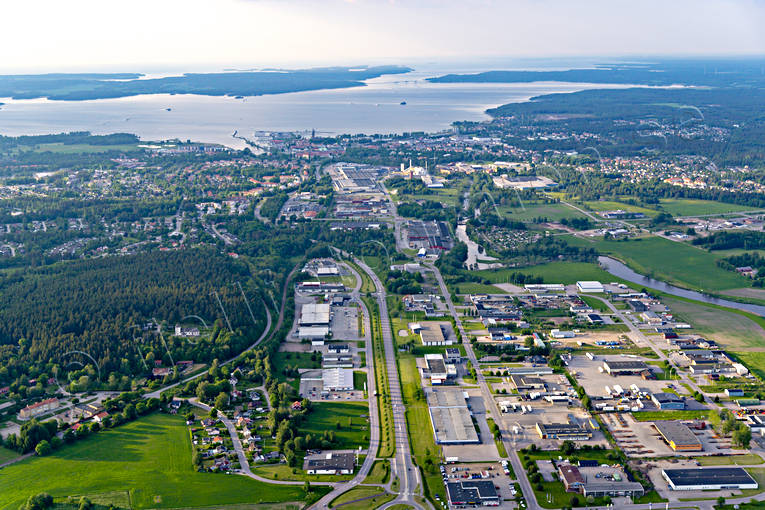Leksberg Mariestad Flygfoto drönarbilder, drönarfoto, flygbild, flygbilder, Flygfoto, flygfoton, Leksberg, Mariestad, sommar, städer, Vänern, Västergötland