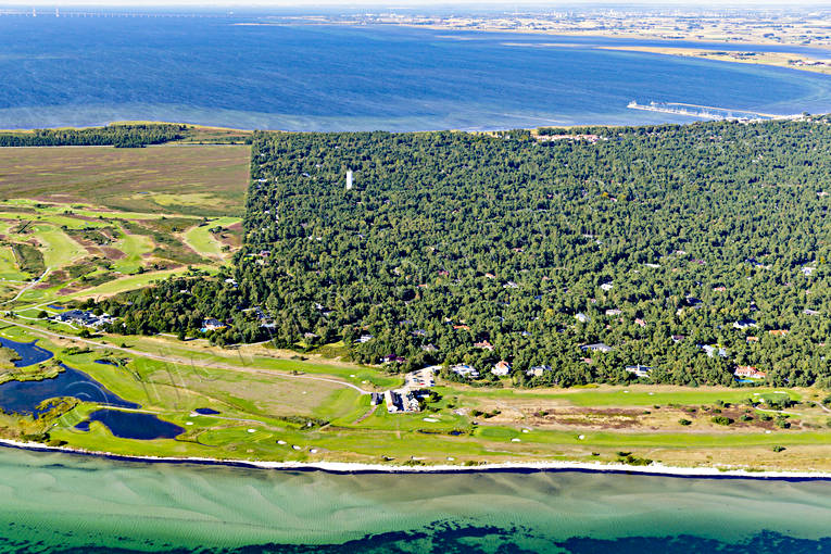 Ljungskogen Falsterbo, Flygfoto drönarbilder, drönarfoto, Falsterbo, flygbild, flygbilder, Flygfoto, flygfoton, golfbana, Landskap, Ljungskogens, naturreservat, samhällen, Skåne, sommar, Stenudden, strandbad
