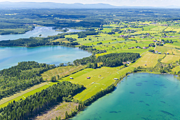 Locknesjön och Locknebygden byar, drönarbilder, drönarfoto, flygbild, flygbilder, Flygfoto, flygfoton, Jämtland, Landskap, Lockne, Locknebygden, Locknekratern, Locknesjön, sommar