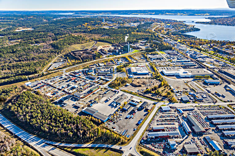 drönarbilder, drönarfoto, flygbild, flygbilder, Flygfoto, flygfoton, industriområde, Jämtland, Lugnvik, städer, Östersund