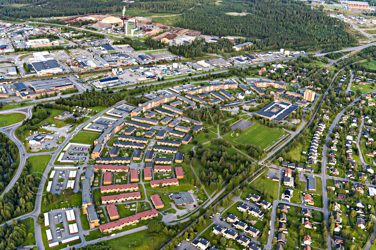 bostadsomrde, drnarbilder, drnarfoto, flygbild, flygbilder, Flygfoto, flygfoton, Jmtland, Lugnvik, sommar, stder, vrmeverk, stersund