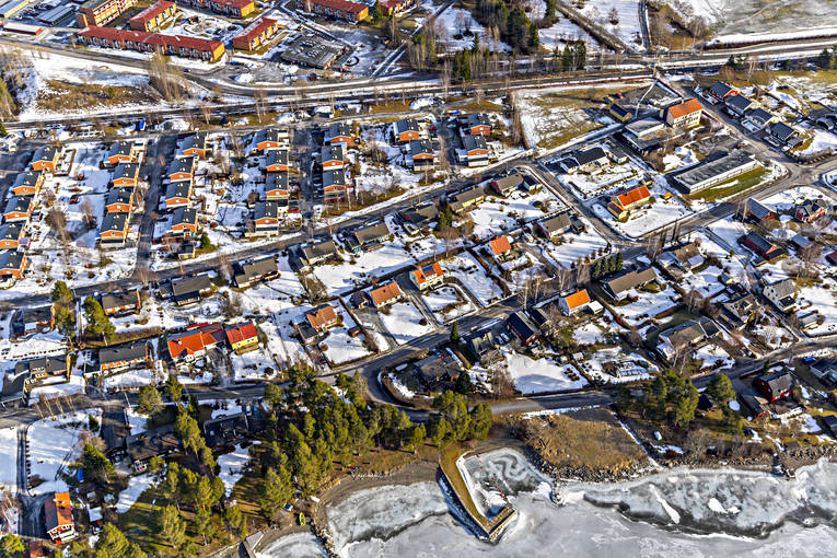 drönarbilder, drönarfoto, flygbild, flygbilder, Flygfoto, flygfoton, Jämtland, Lugnvik, städer, vinter, Östersund